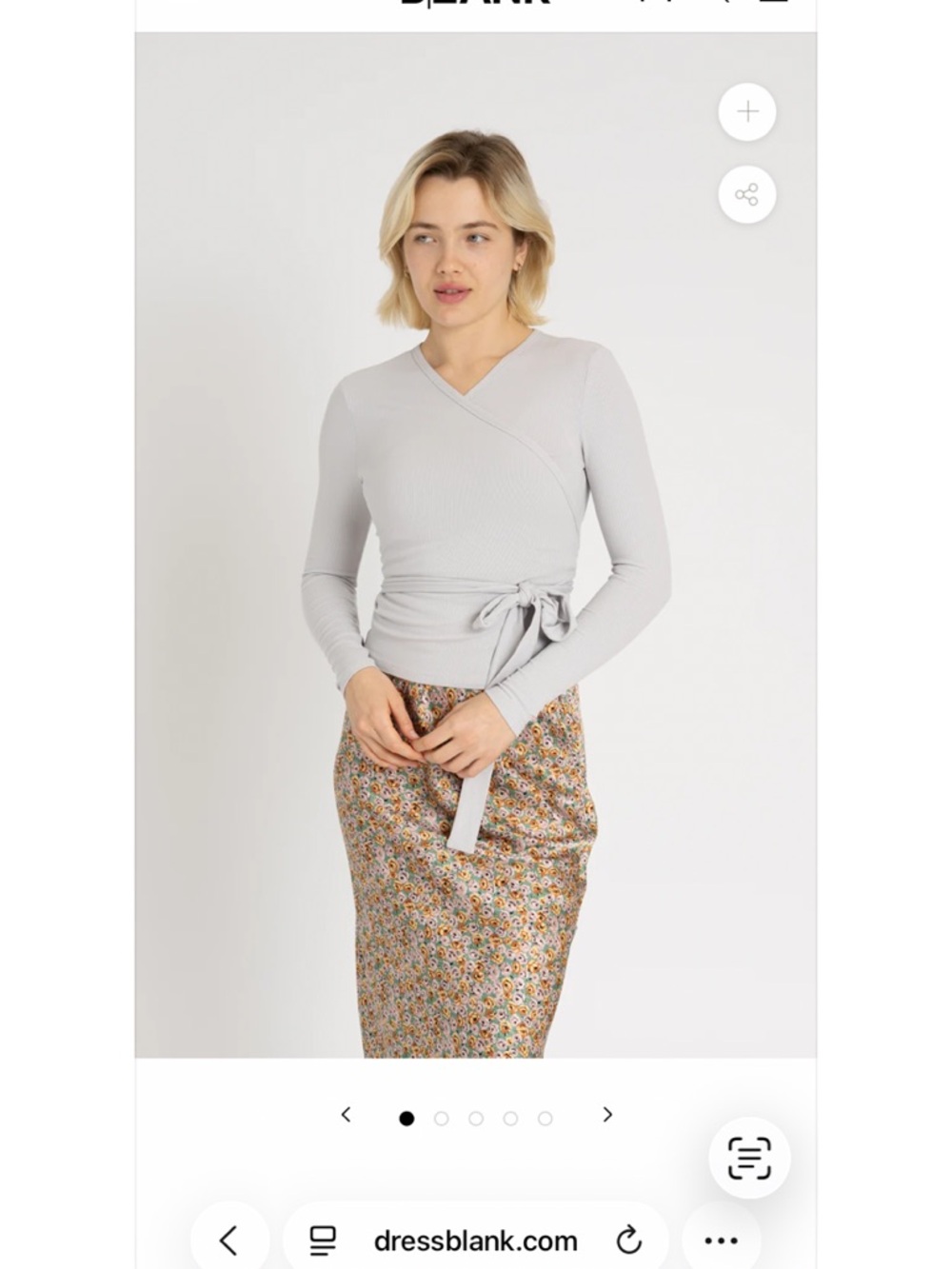 NWT light gray wrap-Style Long Sleeve Top